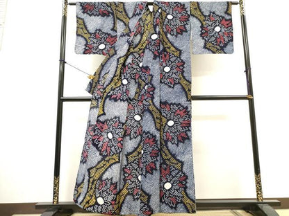 平和屋着物∴夏物　浴衣　有松鳴海絞り　枝花文　綿　逸品　DABI8863cd