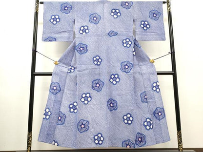 平和屋着物∴夏物　浴衣　有松鳴海絞り　舞花文　綿　逸品　DABI8870cd