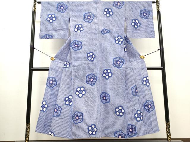 平和屋着物∴夏物　浴衣　有松鳴海絞り　舞花文　綿　逸品　DABI8870cd