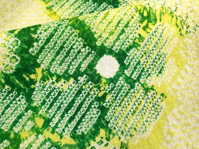 平和屋着物∴夏物　浴衣　有松鳴海絞り　枝花文　綿　逸品　DABI8871cd