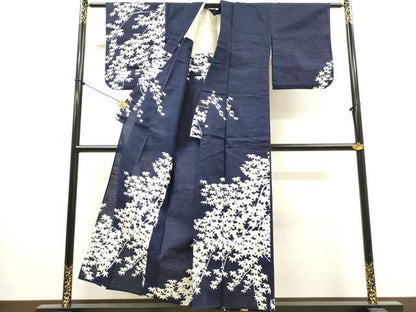 平和屋着物∴夏物　訪問着・浴衣兼用　絵羽浴衣　笹文　綿　逸品　DABI8874cd
