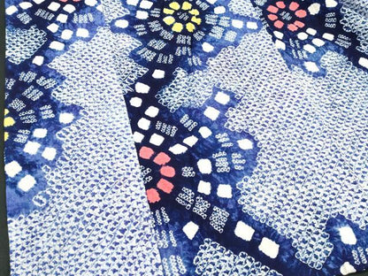 平和屋着物∴夏物　浴衣　有松鳴海絞り　花繋ぎ　綿　逸品　DABI8888cd