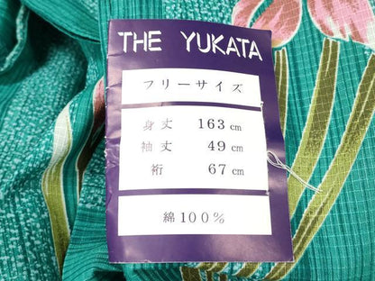 平和屋着物∴夏物　綿紅梅　浴衣　草花文　杜若　カキツバタ　綿　逸品　DABI8889cd