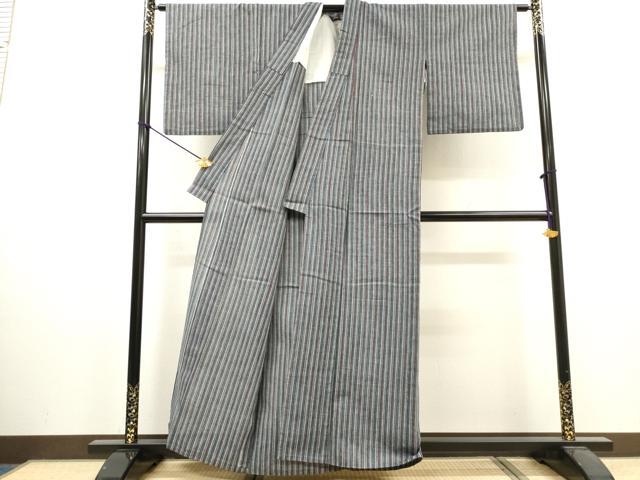 平和屋着物∴夏物　阿波しじら織　浴衣　間道　綿　逸品　DABI8897cd