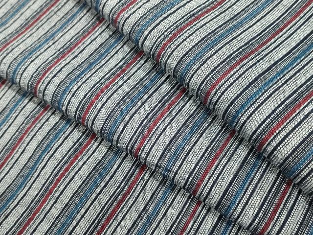 平和屋着物∴夏物　阿波しじら織　浴衣　間道　綿　逸品　DABI8897cd