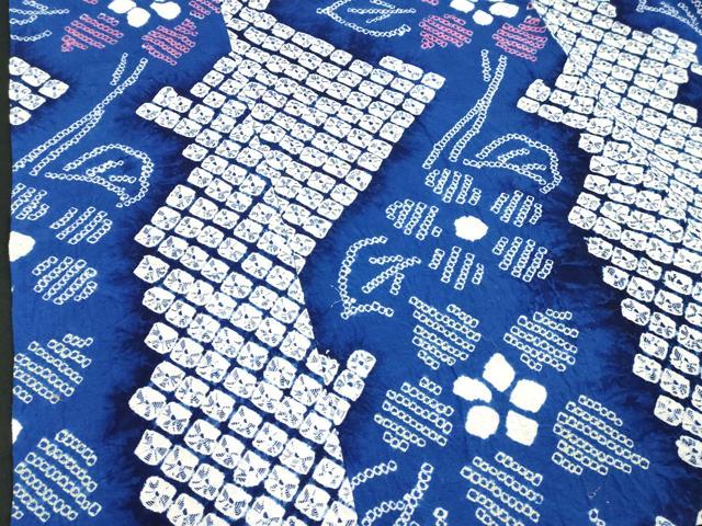平和屋着物∴夏物　浴衣　有松鳴海絞り　枝花文　綿　逸品　DABI8899cd
