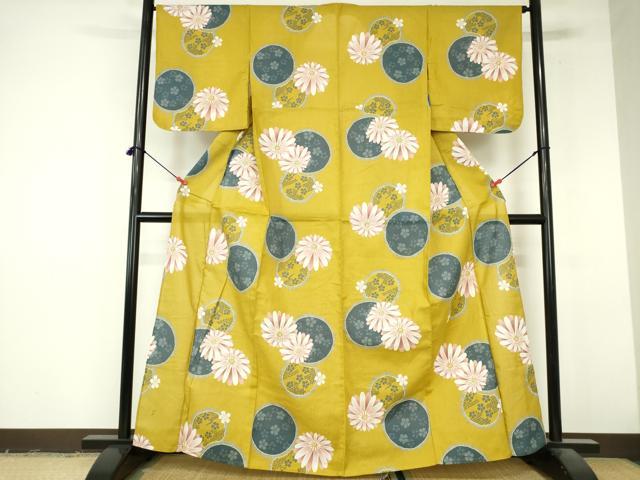 平和屋着物∴夏物　浴衣　花丸文　綿　逸品　DABI8904cd