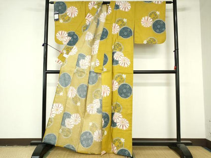 平和屋着物∴夏物　浴衣　花丸文　綿　逸品　DABI8904cd