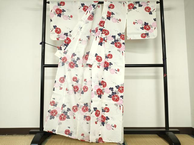 平和屋着物∴夏物　浴衣　朝顔　綿　逸品　DABI8905cd