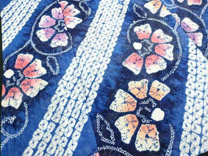 平和屋着物∴夏物　浴衣　有松鳴海絞り　花唐草文　綿　逸品　DABI8911cd