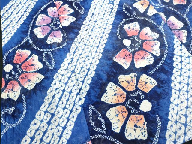 平和屋着物∴夏物　浴衣　有松鳴海絞り　花唐草文　綿　逸品　DABI8911cd