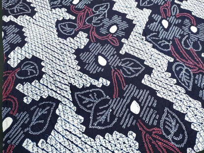 平和屋着物∴夏物　浴衣　有松鳴海絞り　枝花文　綿　逸品　DABI8923cd