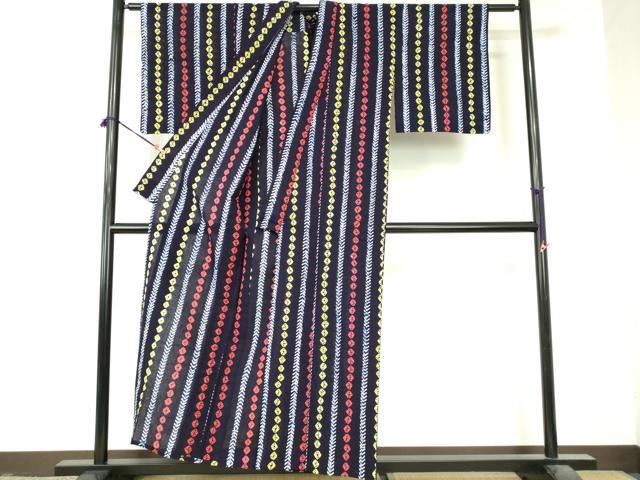 平和屋着物∴夏物　浴衣　有松鳴海絞り　間道　綿　逸品　DABI8927cd