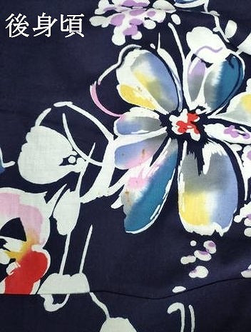 平和屋着物∴夏物　浴衣　注染　枝花文　綿　逸品　DABI8932cd