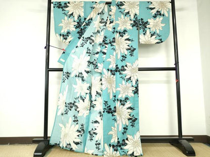 平和屋着物∴夏物　浴衣　舞花文　日本製　綿　逸品　DABI8933cd