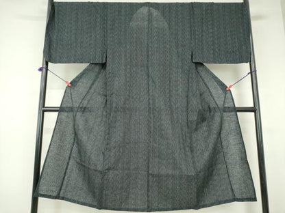 平和屋着物∴夏物　男性　阿波しじら織　浴衣　間道　キングサイズ　綿　逸品　DABI8934cd