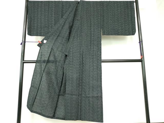 平和屋着物∴夏物　男性　阿波しじら織　浴衣　間道　キングサイズ　綿　逸品　DABI8934cd