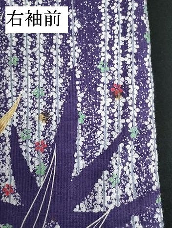 平和屋着物∴夏物　世界的ファッションデザイナー　山本寛斎　kansaiブランド　浴衣　注染　笹文　綿　逸品　DABI8938cd