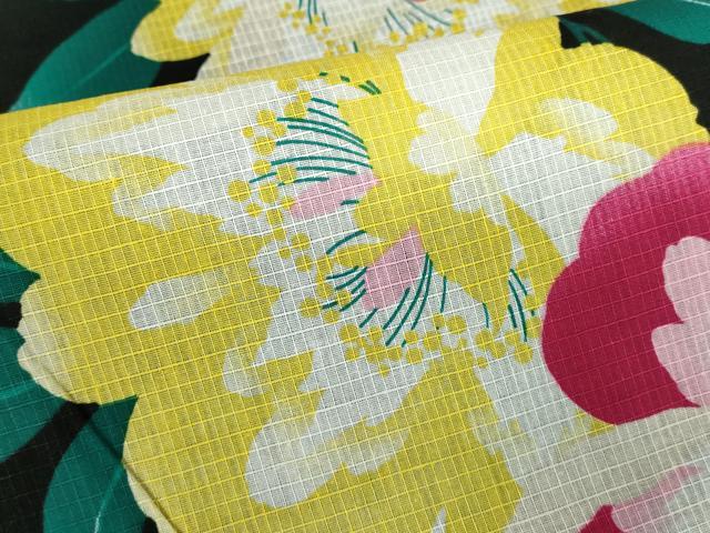 平和屋着物∴夏物　綿紅梅　浴衣　舞花文　綿　逸品　DABI8941cd
