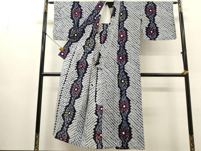 平和屋着物∴夏物　浴衣　有松鳴海絞り　花間道　綿　逸品　DABI8952cd