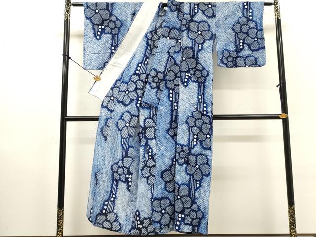 平和屋着物∴夏物　浴衣　有松鳴海絞り　枝花文　綿　逸品　DABI8955cd
