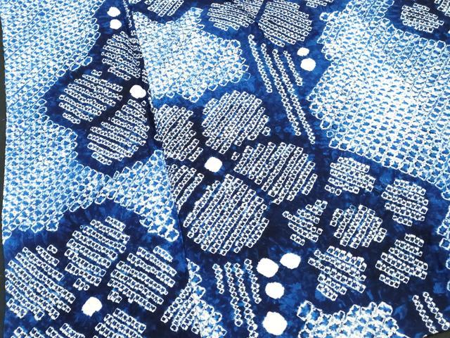 平和屋着物∴夏物　浴衣　有松鳴海絞り　枝花文　綿　逸品　DABI8955cd