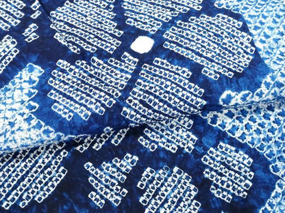平和屋着物∴夏物　浴衣　有松鳴海絞り　枝花文　綿　逸品　DABI8955cd