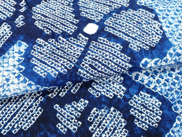 平和屋着物∴夏物　浴衣　有松鳴海絞り　枝花文　綿　逸品　DABI8955cd