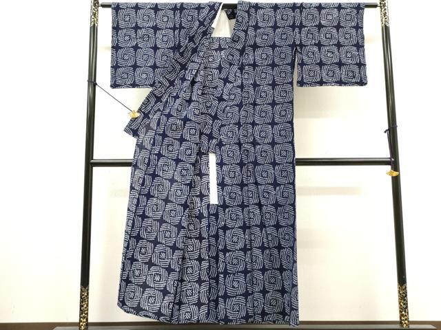 平和屋着物∴夏物　浴衣　有松鳴海絞り　抽象文様　綿　逸品　DABI8956cd