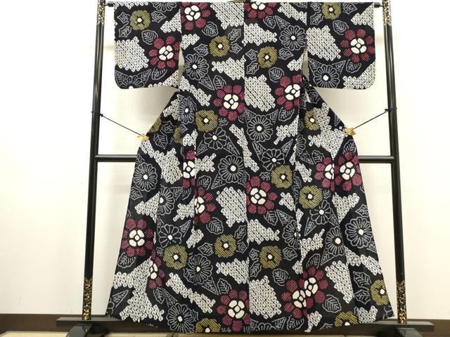 平和屋着物∴夏物　浴衣　有松鳴海絞り　舞花文　綿　逸品　DABI8960cd