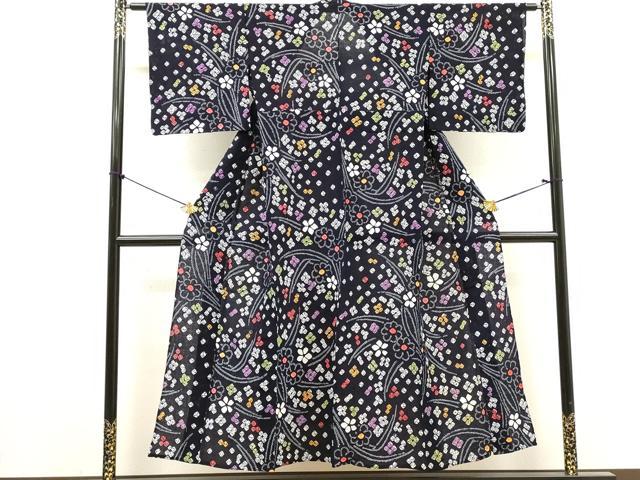 平和屋着物∴夏物　浴衣　有松鳴海絞り　小花文　綿　逸品　未使用　DABI8962cd