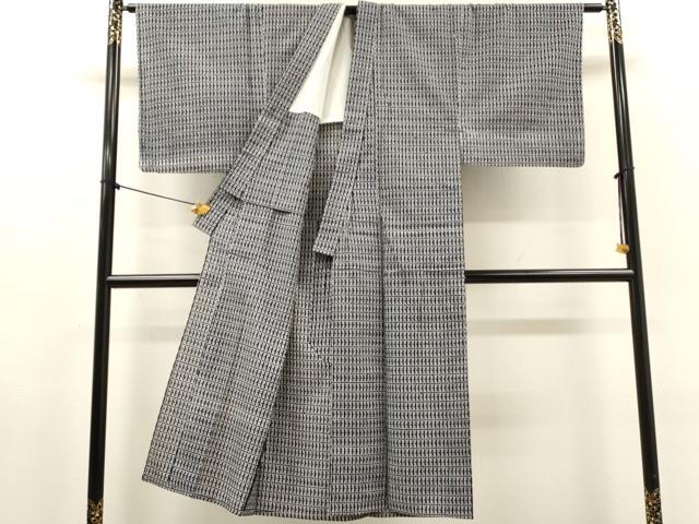 平和屋着物∴夏物　男性　浴衣　注染　手縫い　抽象文様　綿　逸品　DABI8967cd