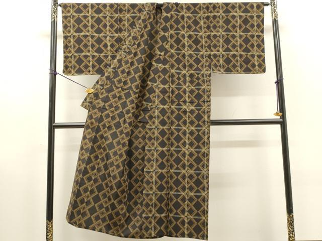 平和屋着物∴夏物　男性　浴衣　注染　手縫い　吉原繋ぎ　金彩　綿　逸品　DABI8973cd