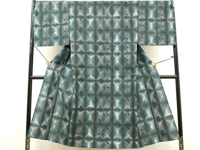 平和屋着物∴夏物　男性　浴衣　注染　手縫い　菱文　綿　逸品　DABI8974cd