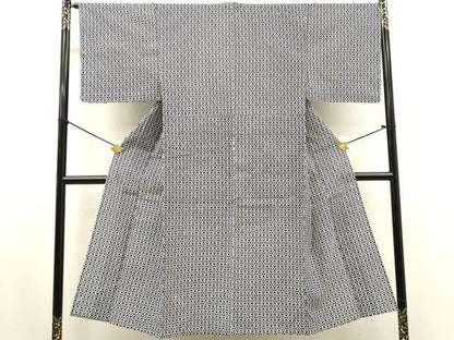 平和屋着物∴夏物　男性　浴衣　注染　手縫い　抽象文様　綿　逸品　DABI8975cd