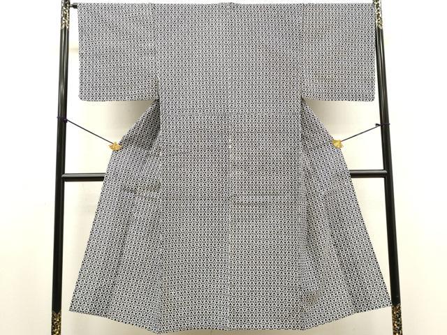 平和屋着物∴夏物　男性　浴衣　注染　手縫い　抽象文様　綿　逸品　DABI8975cd