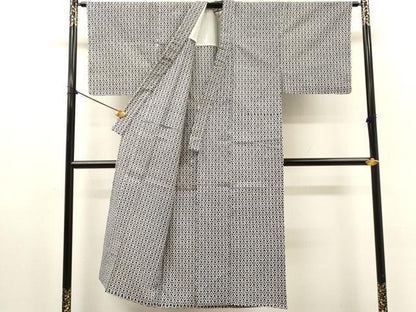 平和屋着物∴夏物　男性　浴衣　注染　手縫い　抽象文様　綿　逸品　DABI8975cd