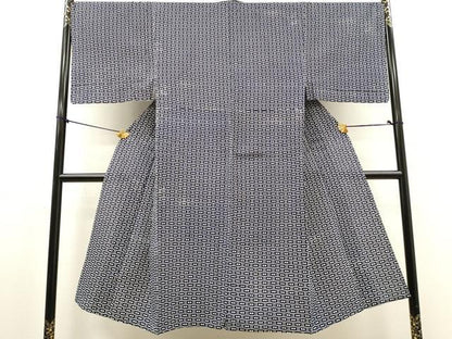平和屋着物∴夏物　男性　浴衣　注染　手縫い　抽象文様　綿　逸品　DABI8976cd