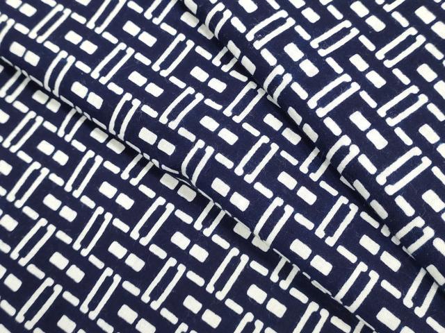 平和屋着物∴夏物　男性　浴衣　注染　手縫い　抽象文様　綿　逸品　DABI8976cd