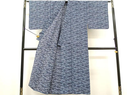 平和屋着物∴夏物　男性　浴衣　注染　手縫い　横段文　綿　逸品　DABI8977cd