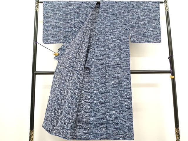 平和屋着物∴夏物　男性　浴衣　注染　手縫い　横段文　綿　逸品　DABI8977cd