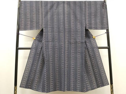 平和屋着物∴夏物　男性　浴衣　注染　手縫い　幾何学文様　綿　逸品　DABI8983cd