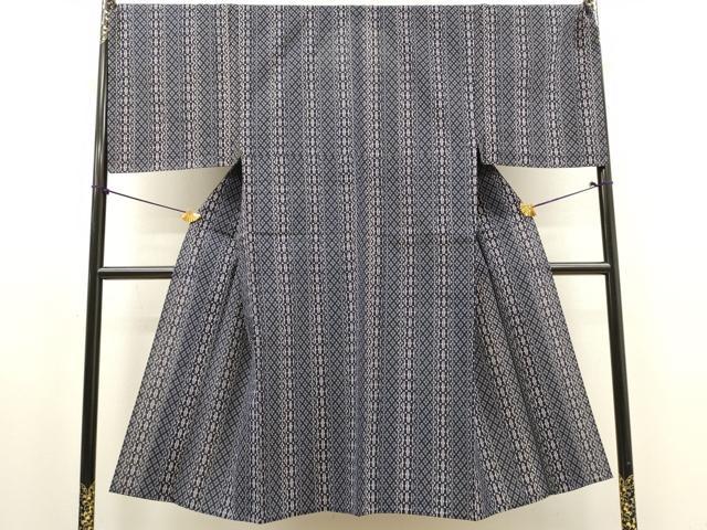平和屋着物∴夏物　男性　浴衣　注染　手縫い　幾何学文様　綿　逸品　DABI8983cd