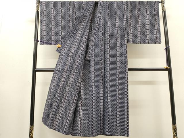 平和屋着物∴夏物　男性　浴衣　注染　手縫い　幾何学文様　綿　逸品　DABI8983cd
