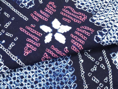 平和屋着物∴夏物　浴衣　有松鳴海絞り　草花文　綿　逸品　DABI8991cd