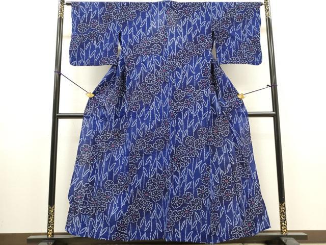 平和屋着物∴夏物　浴衣　有松鳴海絞り　草花文　綿　逸品　DABI8992cd