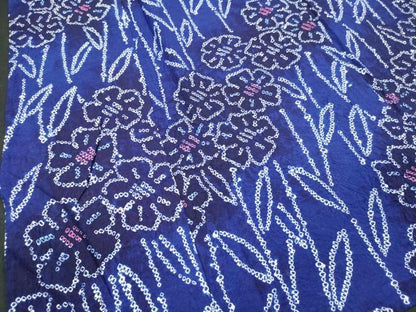 平和屋着物∴夏物　浴衣　有松鳴海絞り　草花文　綿　逸品　DABI8992cd