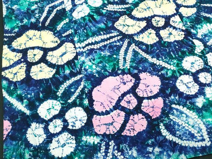 平和屋着物∴夏物　浴衣　有松鳴海絞り　草花文　綿　逸品　DABI8995cd