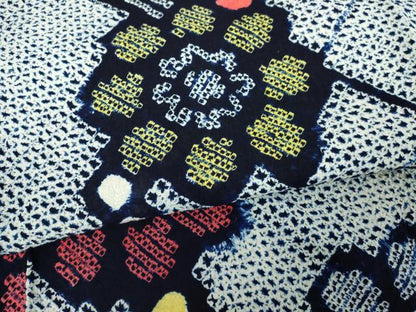 平和屋着物∴夏物　浴衣　有松鳴海絞り　枝花文　綿　逸品　DABI8997cd