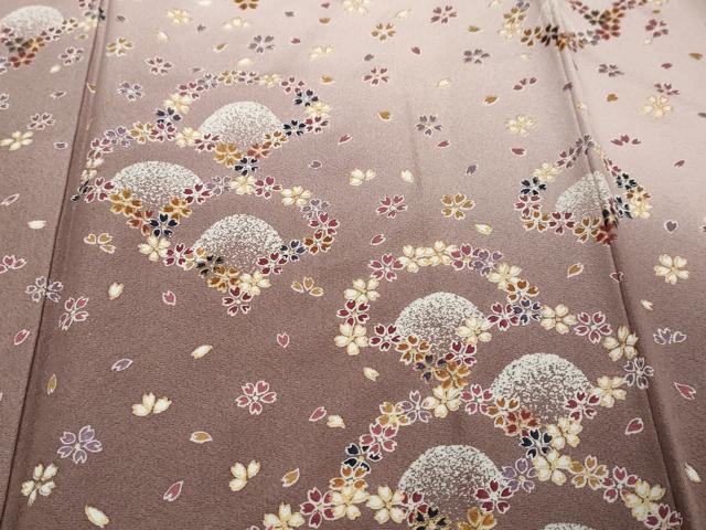 平和屋着物●訪問着　舞桜青海波文　暈し染め　金彩　正絹　逸品　DABI9001ud